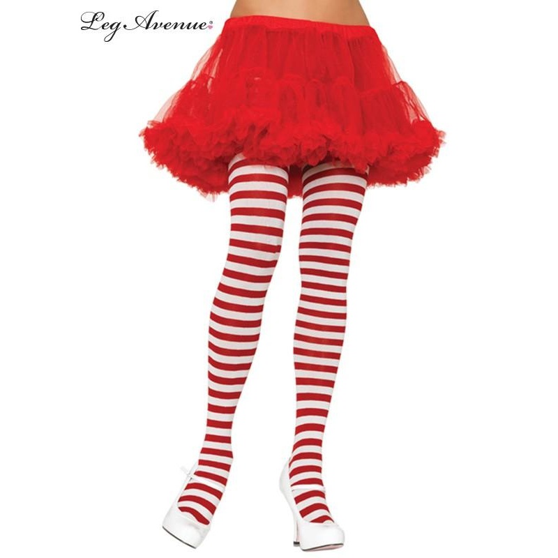 Pantyhose/Stocking White/Red Striped