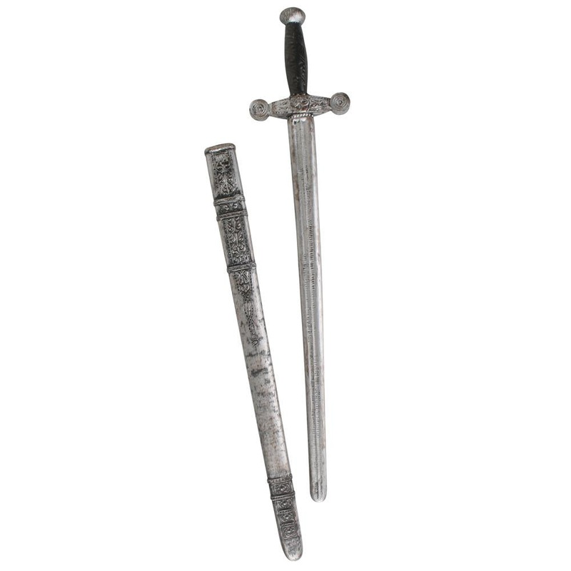 Weapon Costume Prop Sword Medieval Knight With Sheath 75cm Plastic Toy