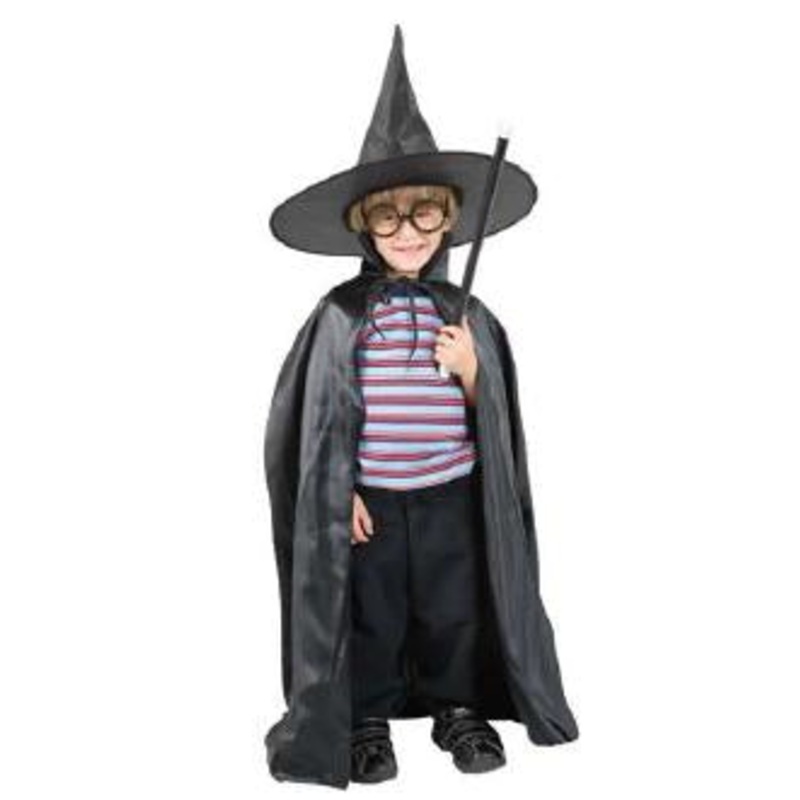 Wizard/Witch Child Set Includes Hat Cape Glasses Wand