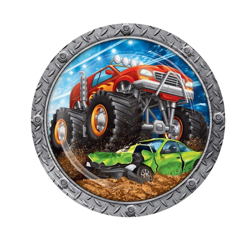 Monster Trucks Paper Plates 22.2cm Pk/8
