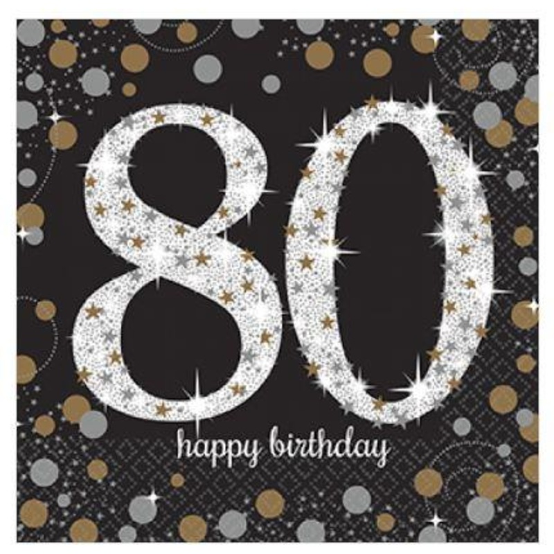 Napkins Lunch Celebration 80th Pk/16