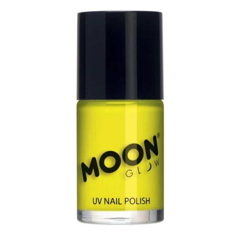 Neon UV Nail Polish Yellow 14mL Moon Glow Cosmetics (1980s)