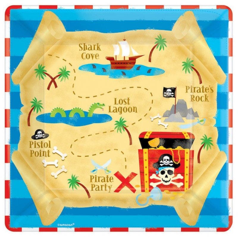 Pirate Treasure Plates 23cm Pk/8