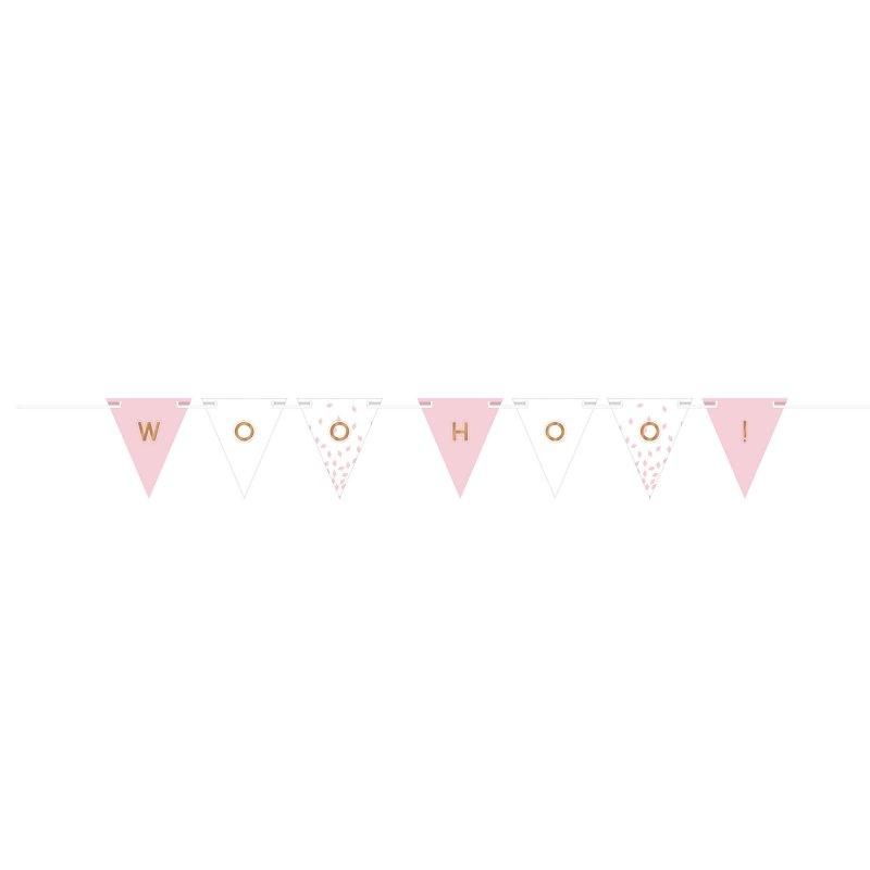 Rose Gold & Blush Customisable Ribbon Pennant Banner