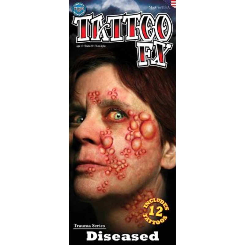 Temporary Tattoos Fx Diseased Plague Trauma Kit Pk/12 Pieces Tinsley Brand