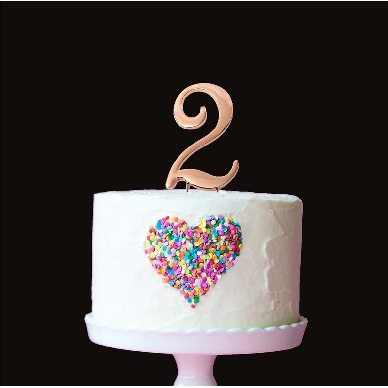 Topper Rose Gold 7cm Num 2