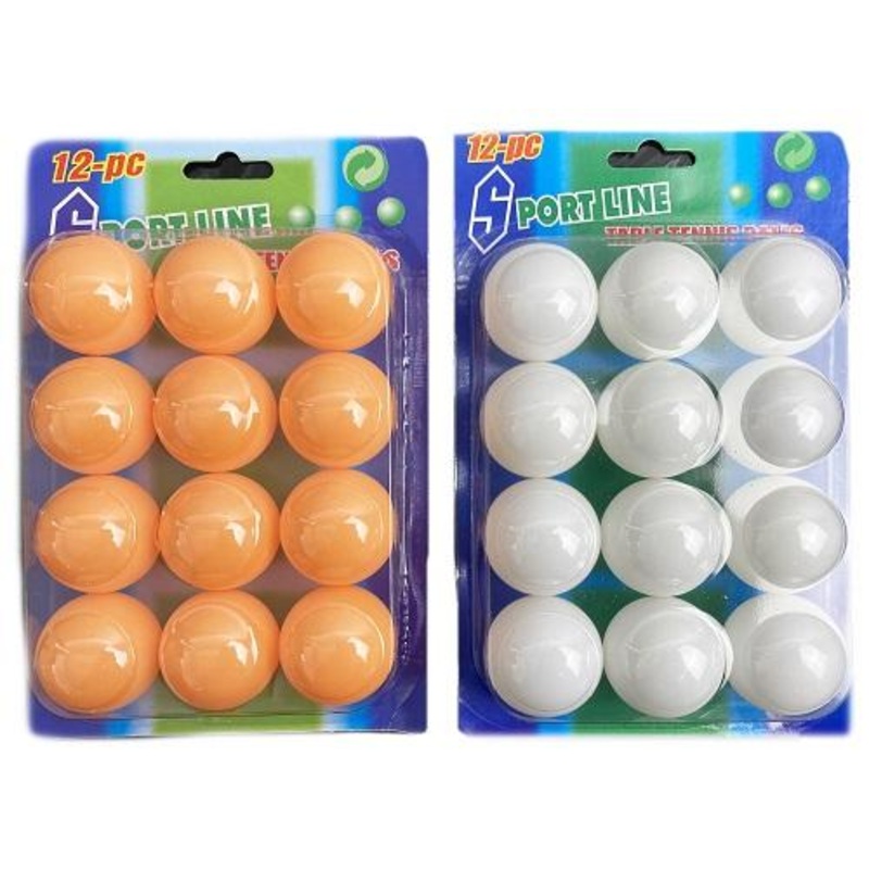 Novelty Ping Pong Balls 4cm Pk/12 Assorted Eithier White Or Orange