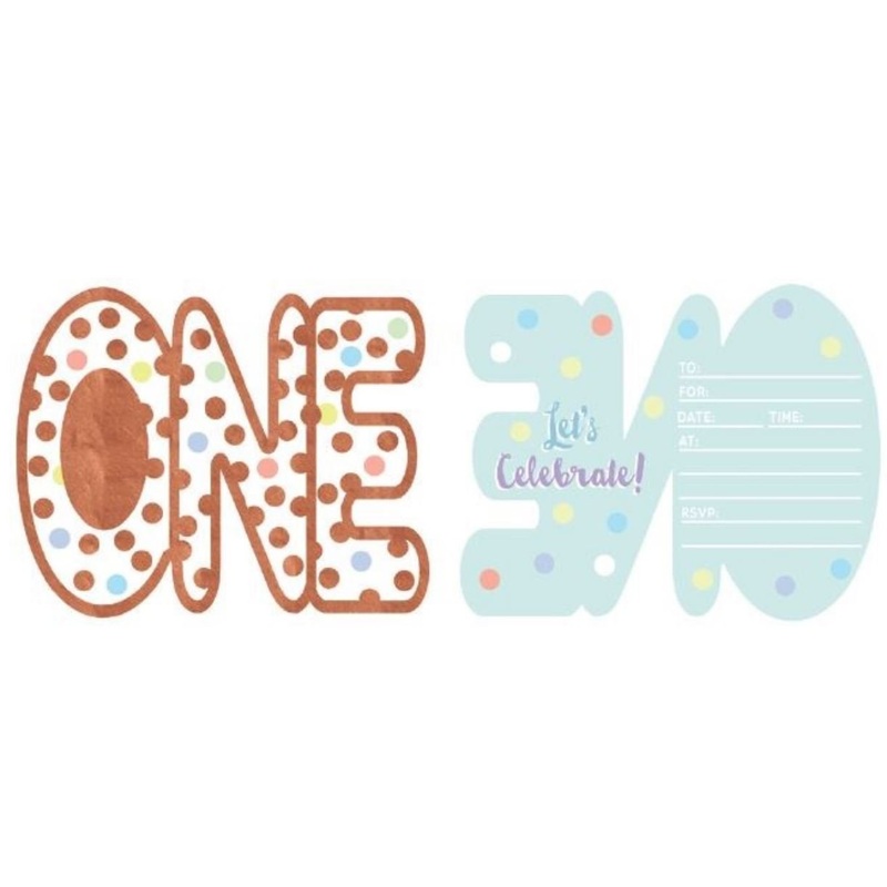 Party Invitation Pk/8 1st (First) Birthday