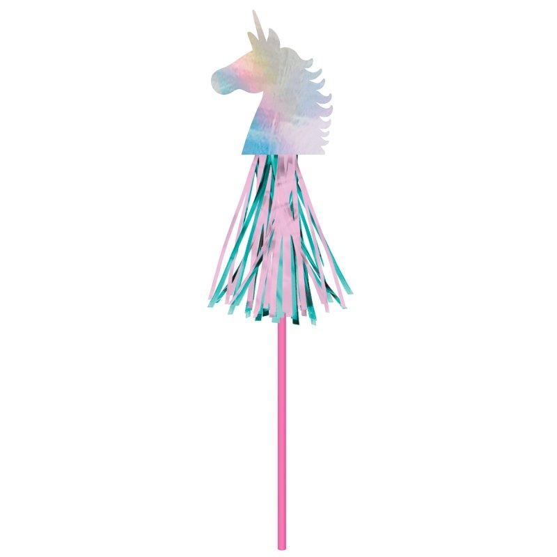 Unicorn Foil Wands Enchanted Pk/6 44cm