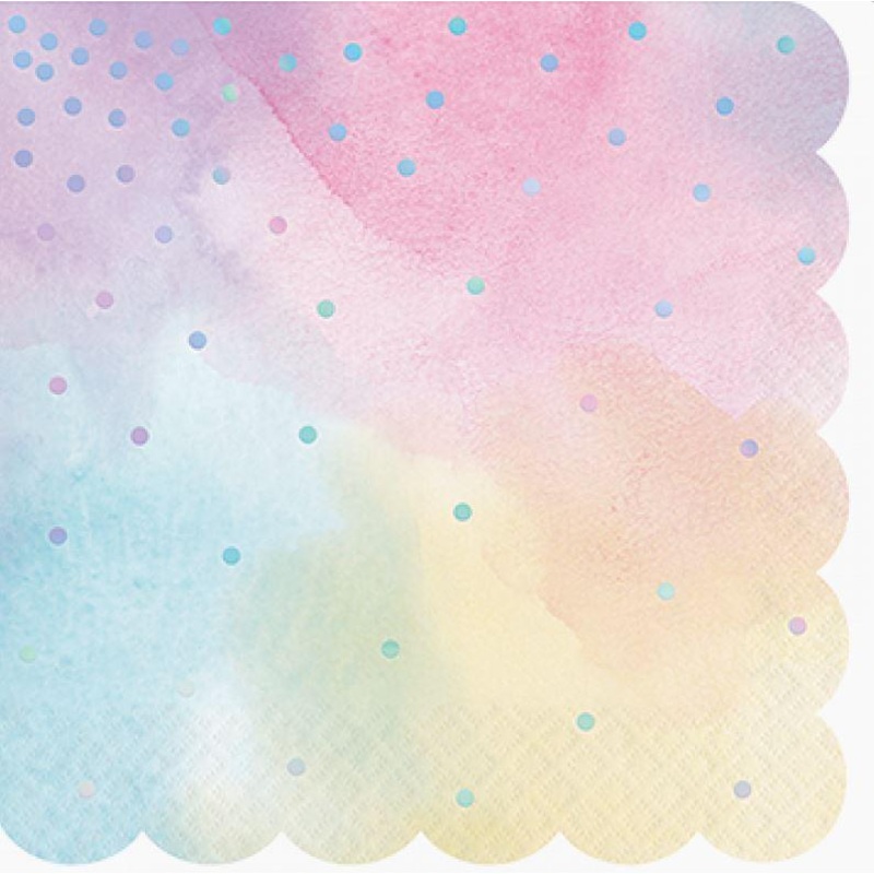 Napkins Lunch Pastel Shaped Pk/16