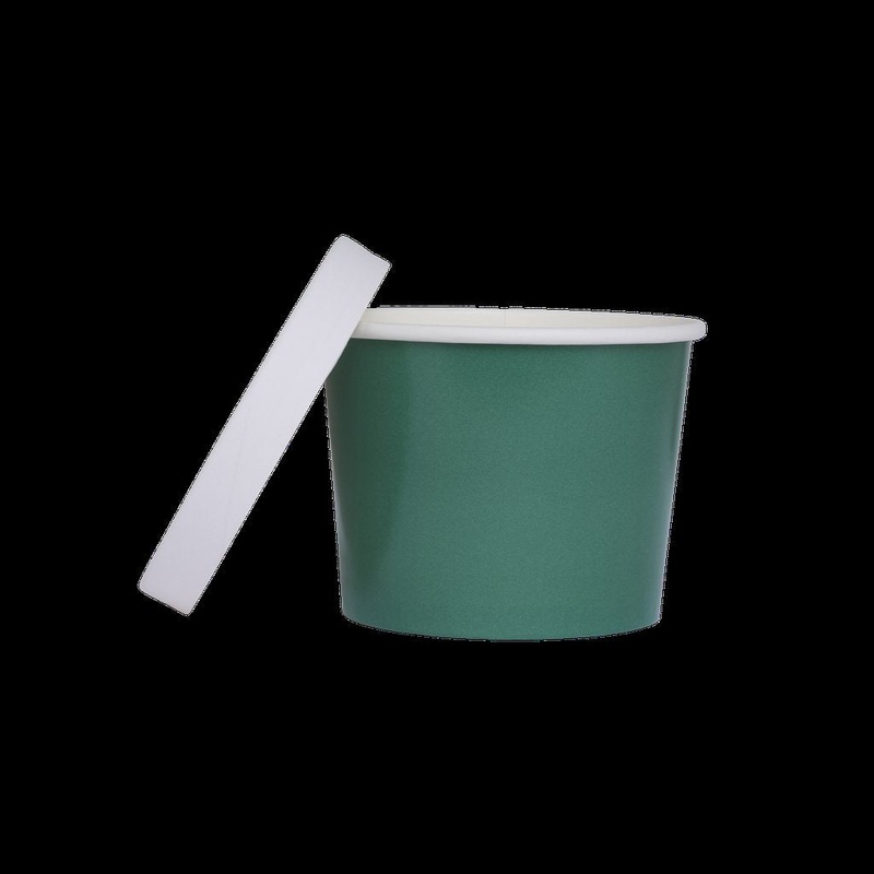 Paper Luxe Round Party Favour Loot Container Tub & Lid Sage Green Pk 5