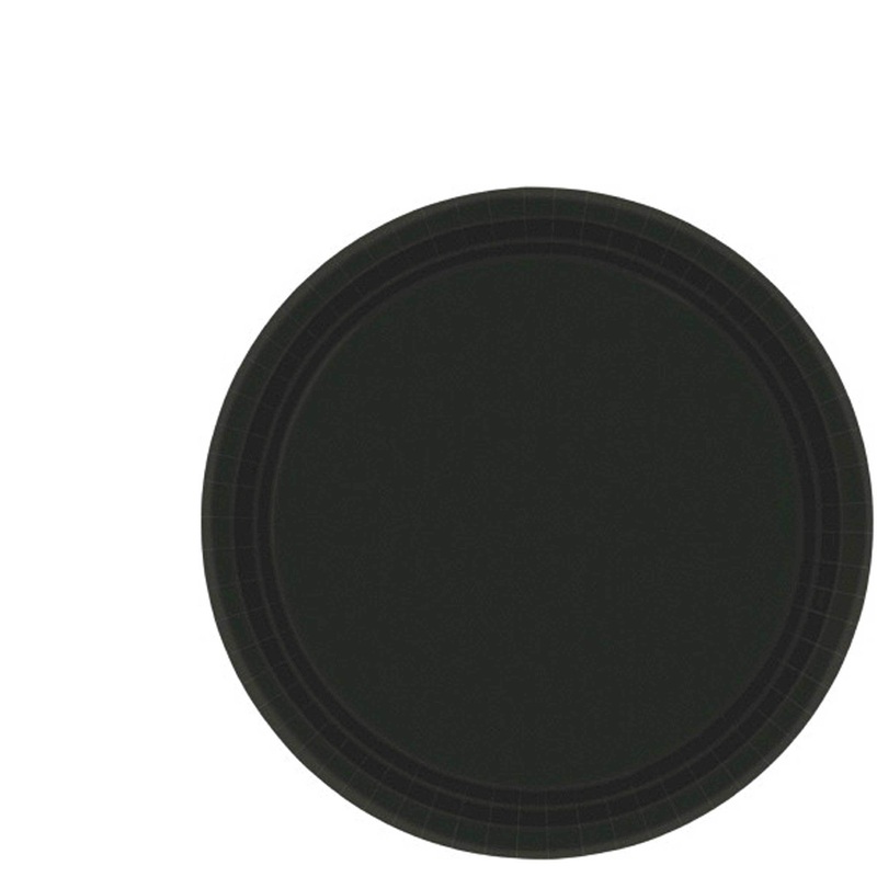 Paper Plates 17cm Jet Black Round 20 Pack