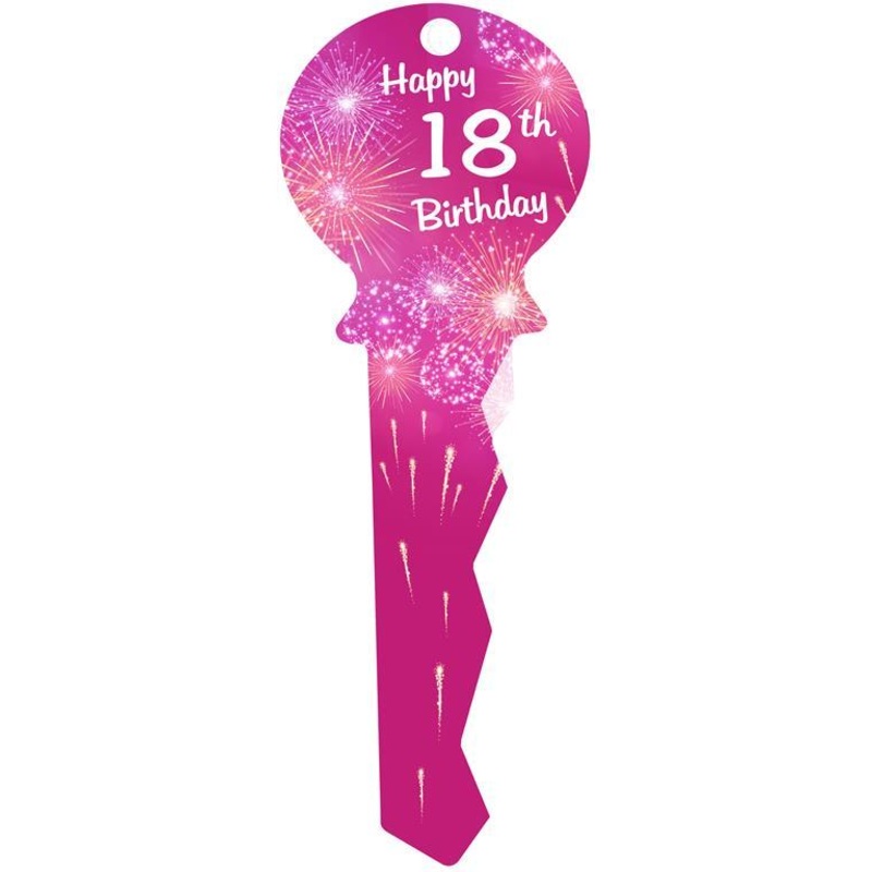 Signature Key 18th Fireworks Pink