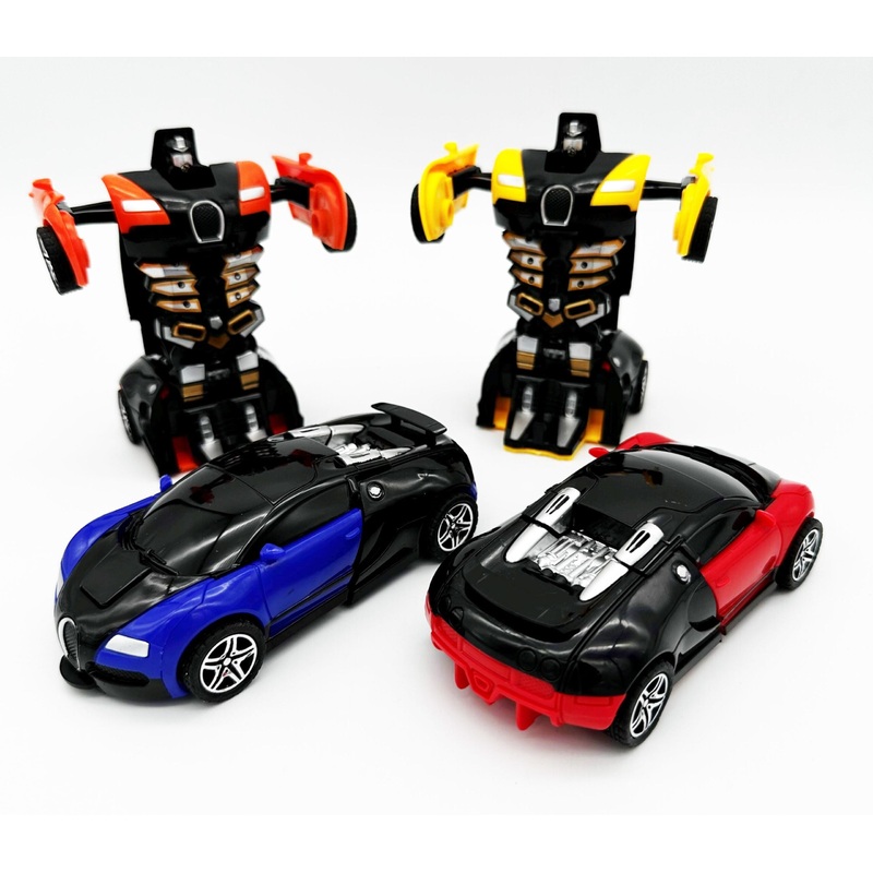 Toy Bugatti Transform Robot Car Pull Back 12cm Assorted Designs Each