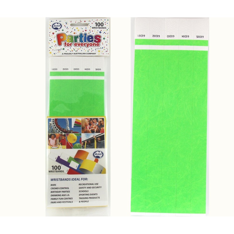 Wristband Lime Green 19mm Pk 100