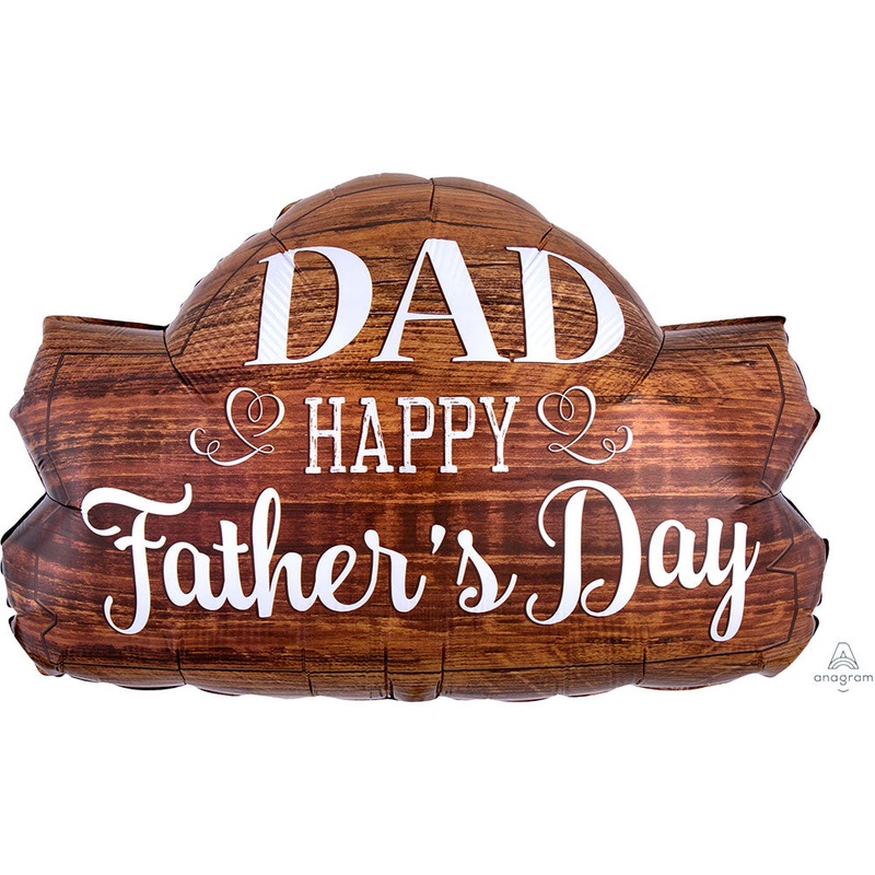 Anagram Happy Fathers Wood Marquee Foil Balloon 28in