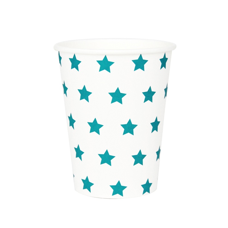 Blue Stars Paper Cups - Pack of 8
