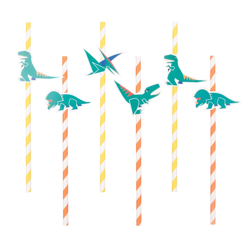 Dinosaur Paper Straws - Pack of 12