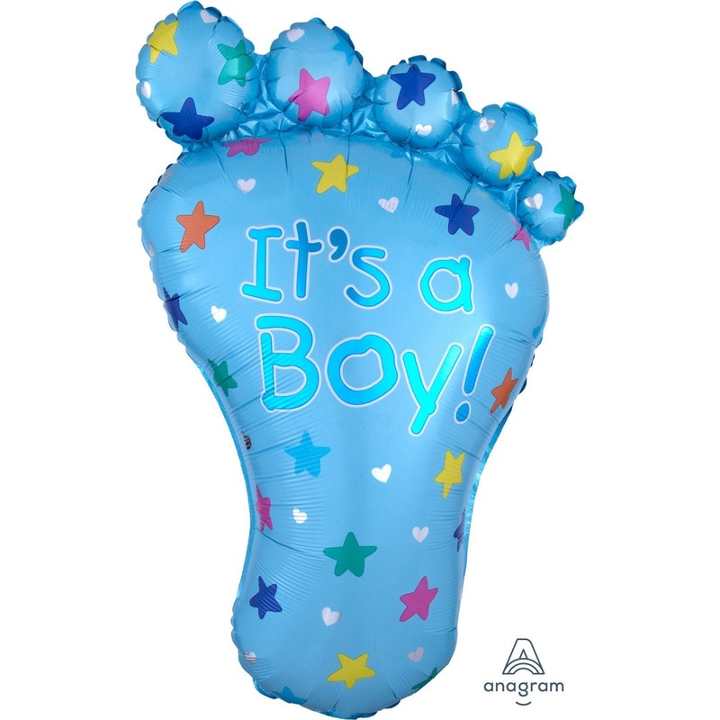 It's A Baby Boy - Foot Blue Die Cut Foil Balloon 23in x 32in / 59cm x 82cm