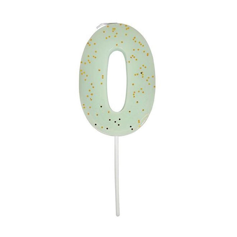 Number "0" Candle - Green