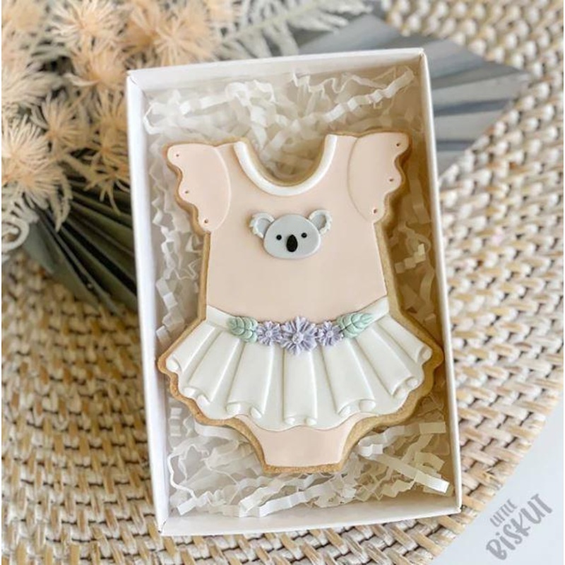 Onesie with Tutu Stamp and Cookie/Biscuit Cutter Set (Little Biskut)