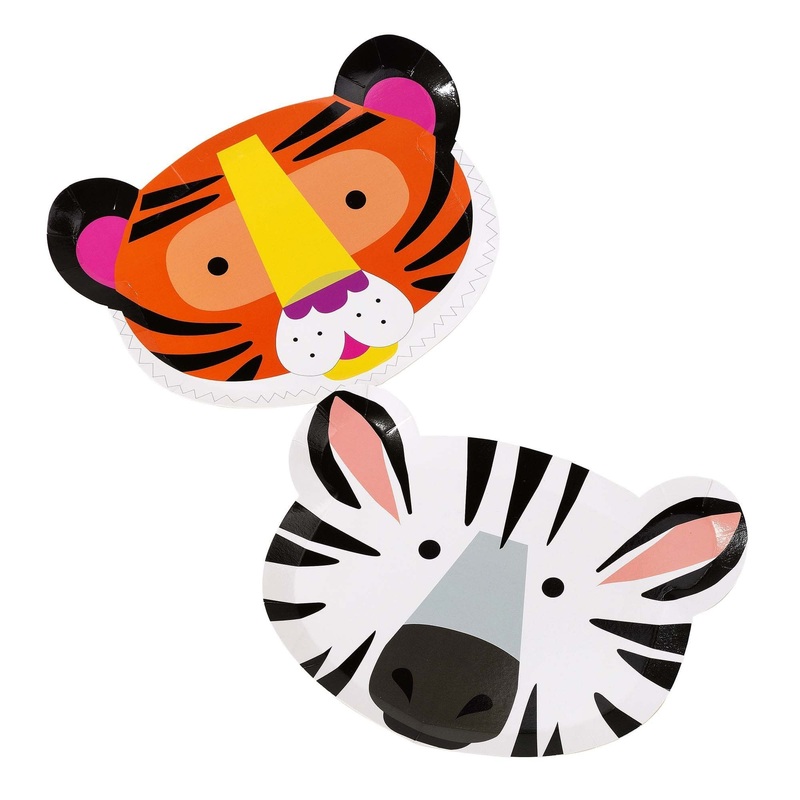 Party Animals Animal Face Plates - Pack of 12
