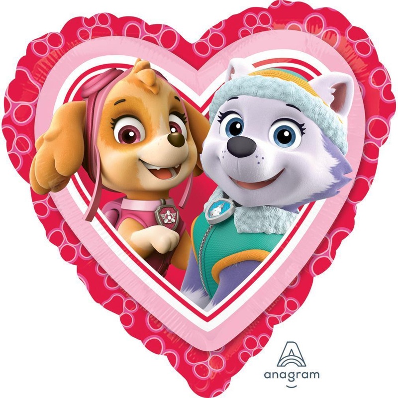 Paw Patrol Love - Girl Heart Foil Balloon 17in / 44cm