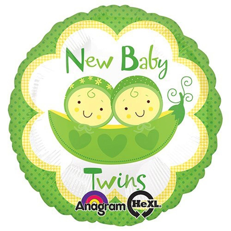 Peas In A Pod Twins Round Foil Balloon 18in / 46cm