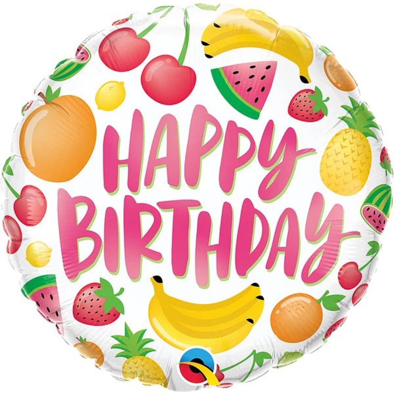 Qualatex Happy Birthday Fruit Foil Balloon 18in