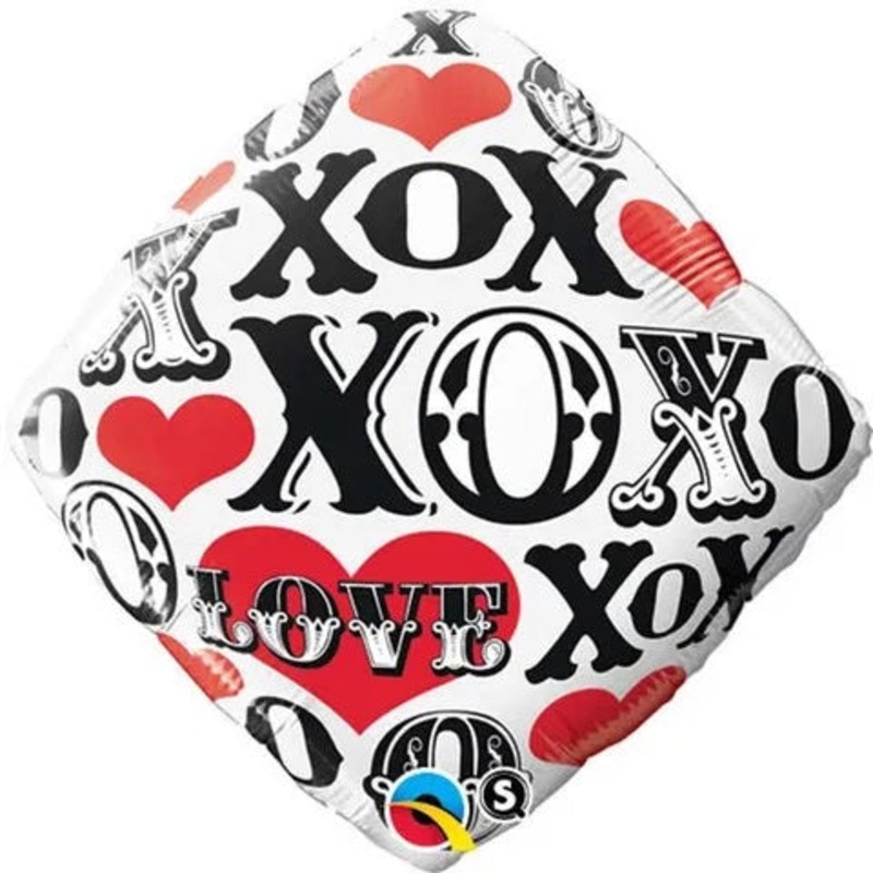 Qualatex Red Hearts, Love, X'S & O'S Foil Balloon 18in