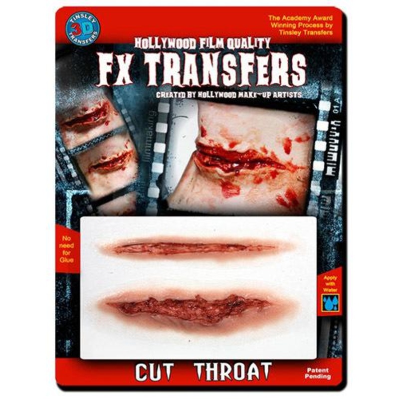 Temporary Tattoo 3D Fx Transfer Cut Throat
