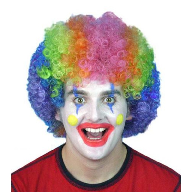 Wig Clown Curly Rainbow