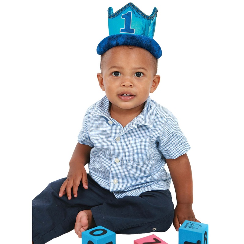 1st Birthday Boy Novelty Crown Fabric With Plush