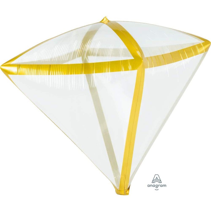 Anagram Gold Trim Diamondz Balloon 17in