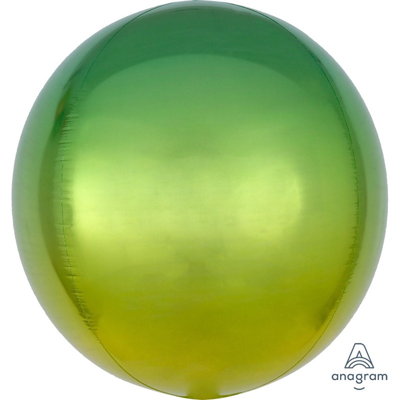 Anagram Ombre Yellow & Green Orbz Foil Balloon 16in