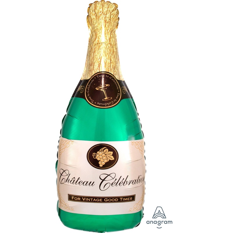 Bubbly Wine Die Cut Foil Balloon 14in x 36in / 36cm x 92cm