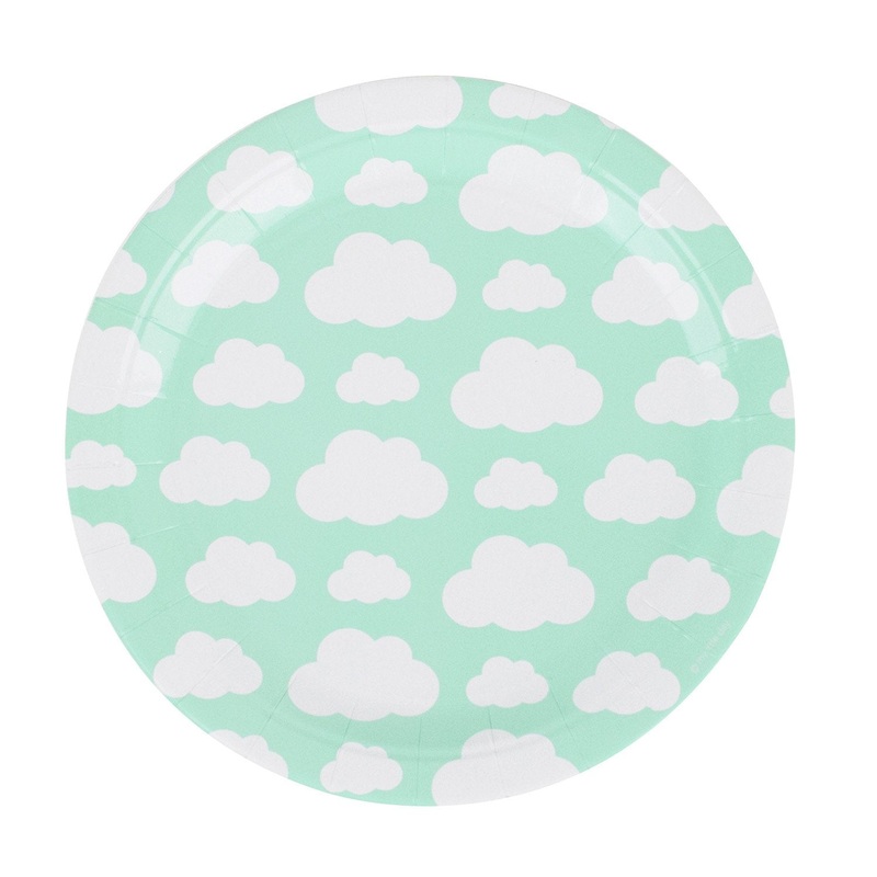 Clouds Round Paper Plates 9in / 23cm - Pack of 8