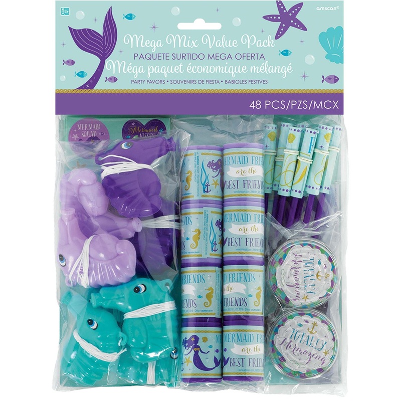 Mermaid Wishes Mega Mix Value Pack Favors - Pack of 48