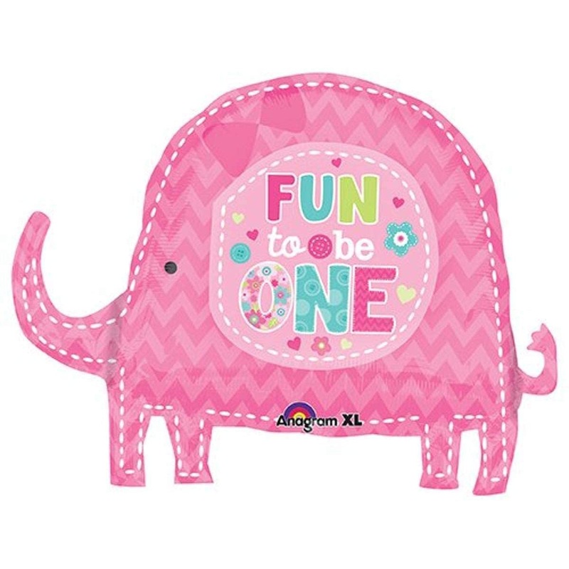 One Wild Girl Elephant Foil Balloon 23in / 58cm