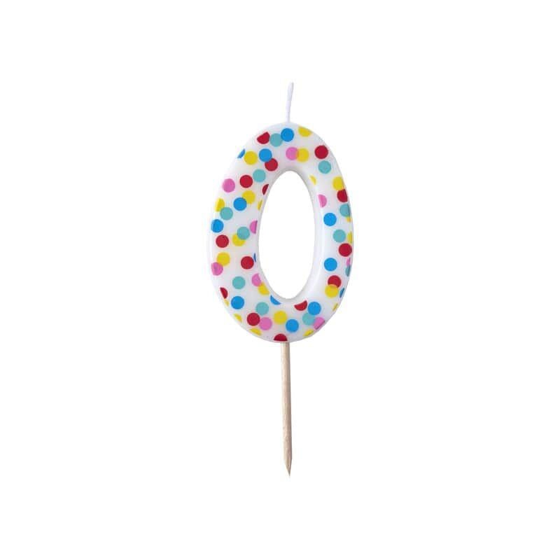 Polka Dot Candle Number "0" - Pick and Mix