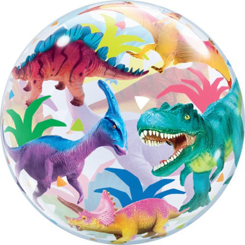 Qualatex Colorful Dinosaurs Bubble Balloon 22in