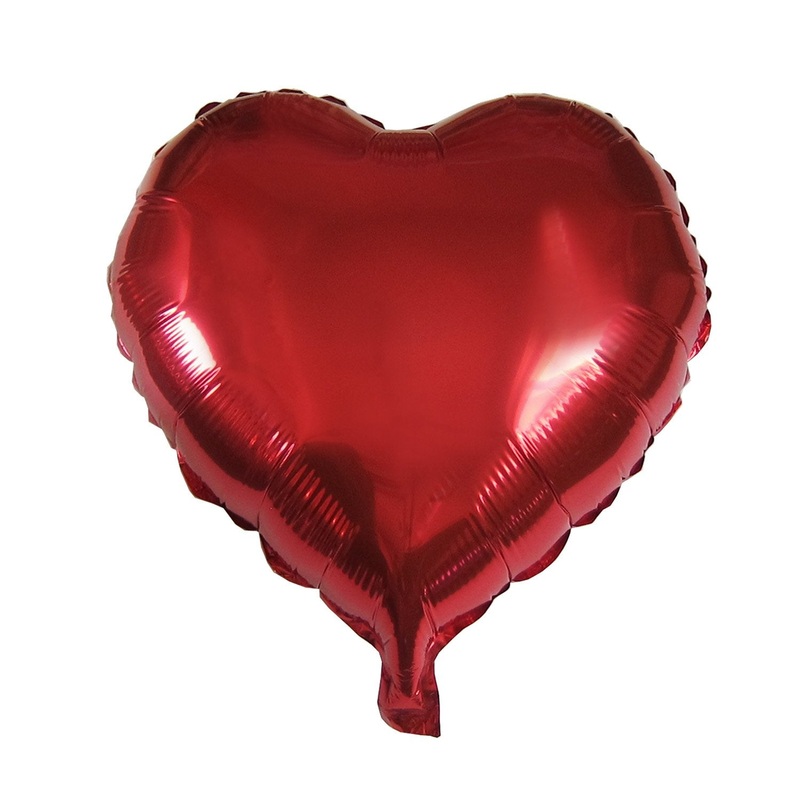 Red Heart Plain Foil Balloon 18in / 45cm
