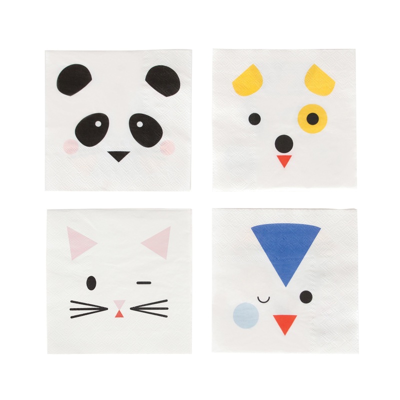 Small Paper Napkins - Mini Animals - Pack of 20