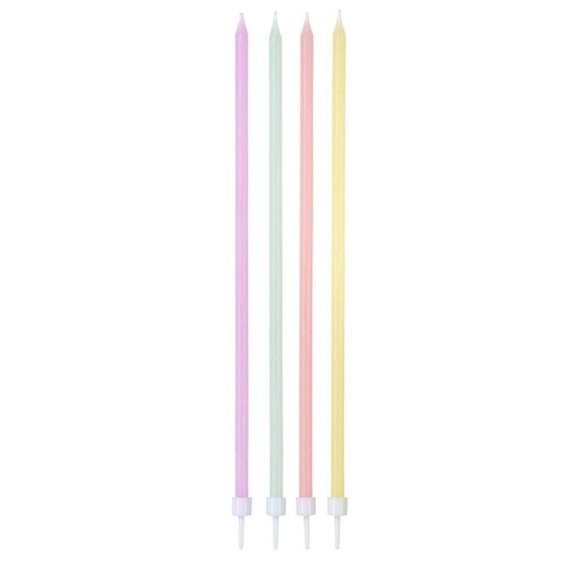 We Heart Pastel Long Candle - Pack of 16