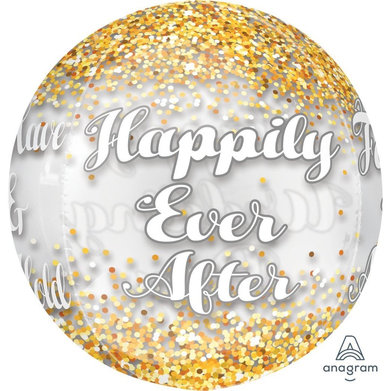 Wedding Confetti Round Crystal Balloon 15in x 16in / 39cm x 41cm