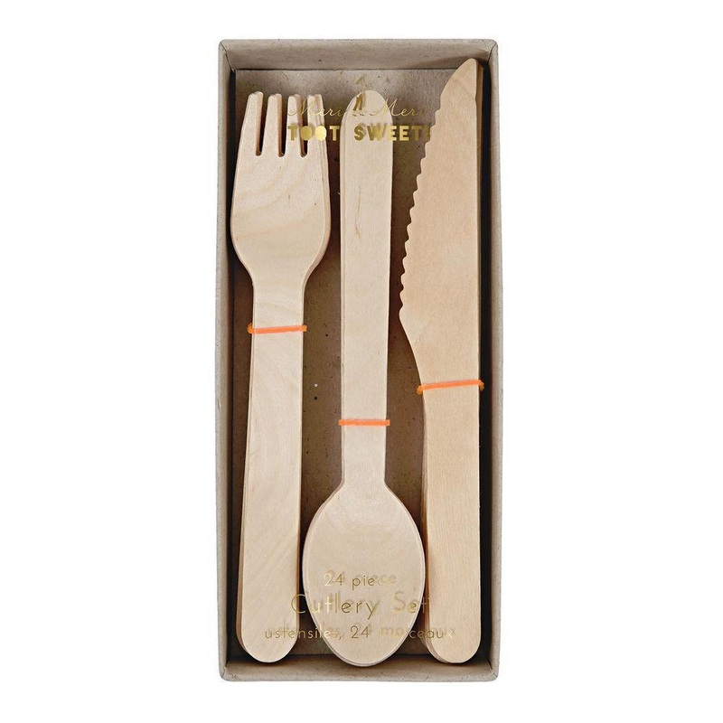 Wooden Cutlery Set - Pack of 24