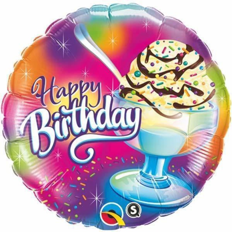 Qualatex Birthday Ice Cream Sundae Foil Balloon 18in