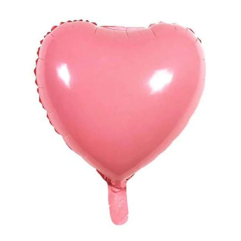 Rose Pink Heart Plastic Balloon 18in