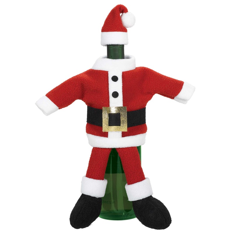 Santa Suit Wine Bottle Covers Plush