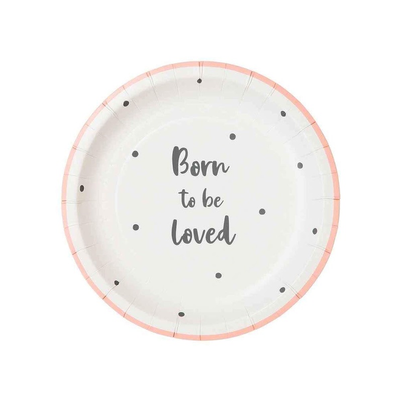 Talking Tables Born To Be Loved Pink Small Plates - Pack of 12